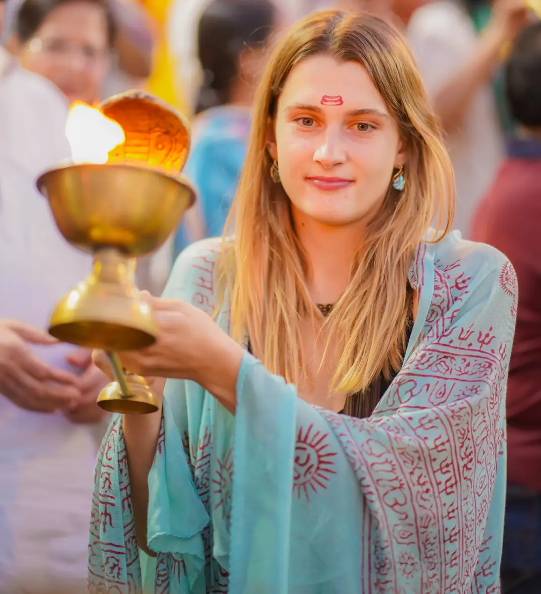 Students enjoying a residential yoga retreat in Rishikesh